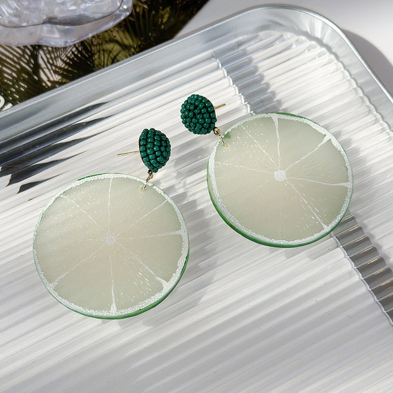1 Pair Handmade Pastoral Simple Style Fruit Slice Handmade Arylic Drop Earrings display picture 7
