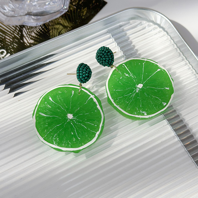 1 Pair Handmade Pastoral Simple Style Fruit Slice Handmade Arylic Drop Earrings display picture 13