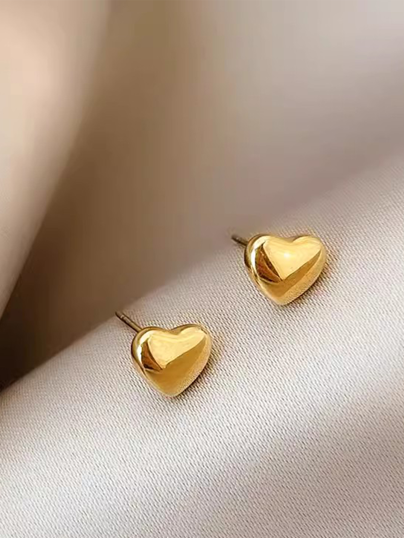 1 Pair Simple Style Heart Shape Stainless Steel Ear Studs display picture 4