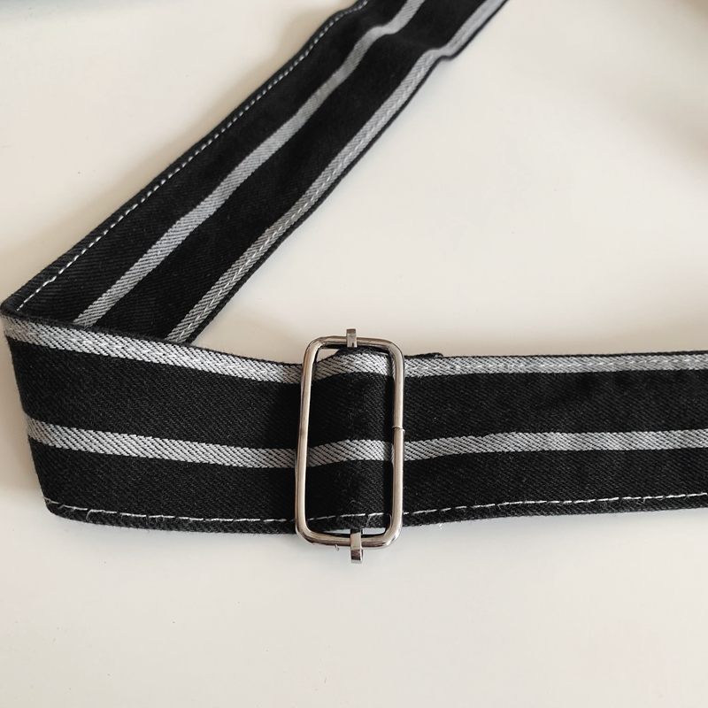 Unisex Denim Stripe Vacation Sewing Thread Square Magnetic Buckle Shoulder Bag display picture 2