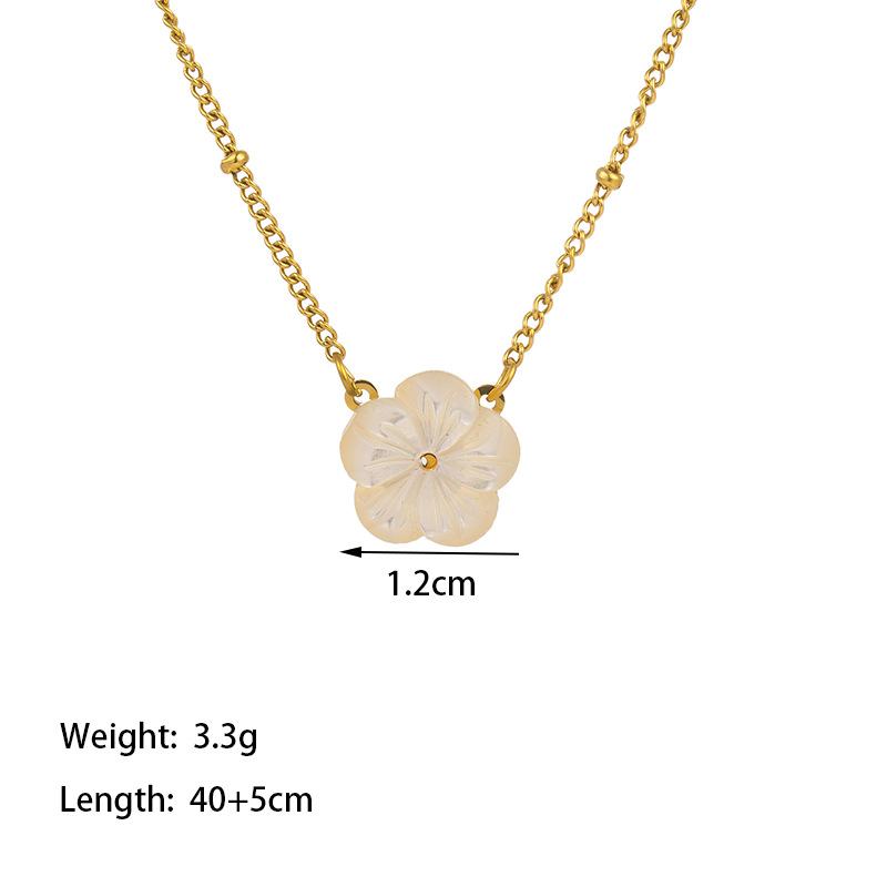 304 Stainless Steel 18K Gold Plated Vintage Style Plating Flower Pendant Necklace display picture 1