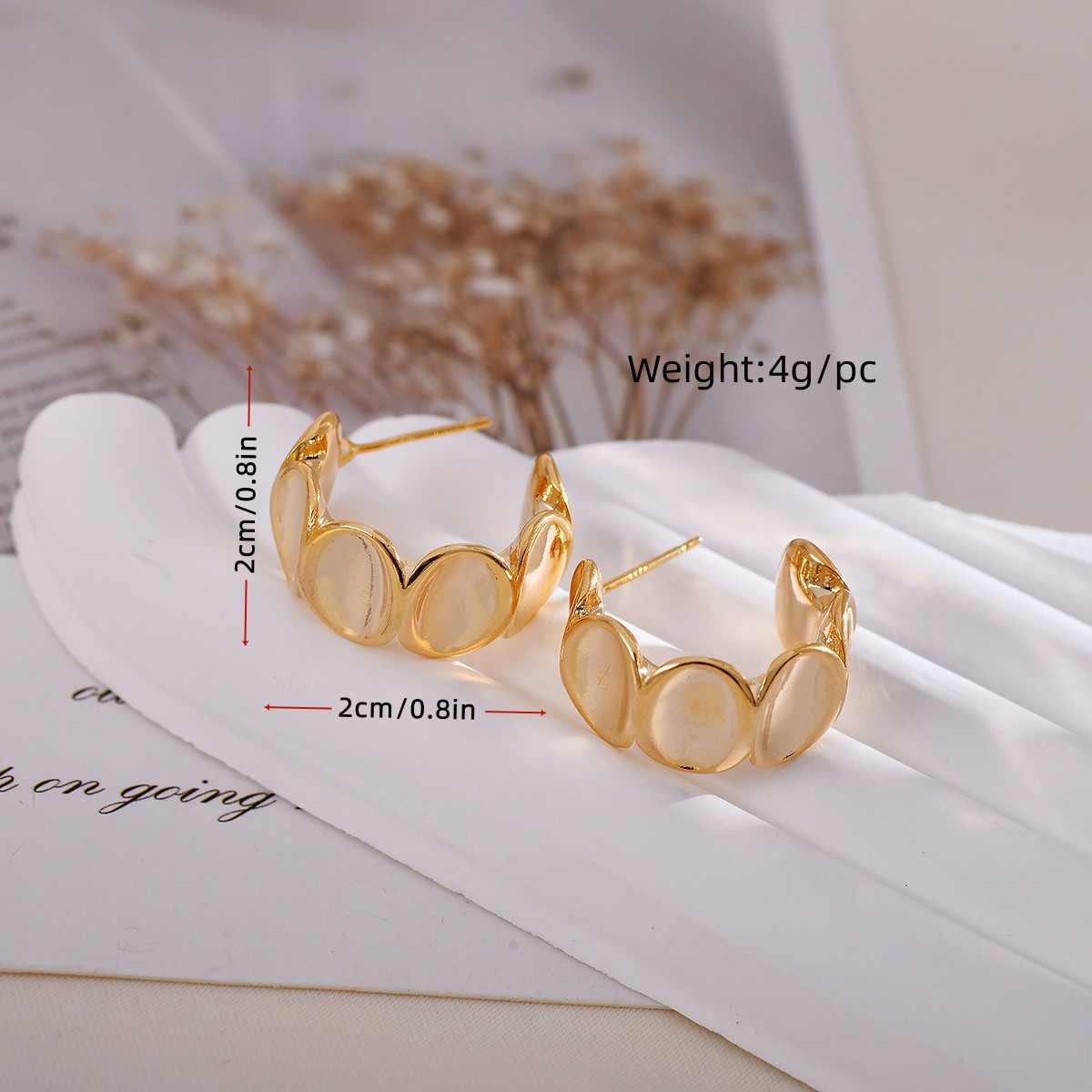 1 Pair Simple Style Geometric Solid Color Plating Copper Ear Studs display picture 1