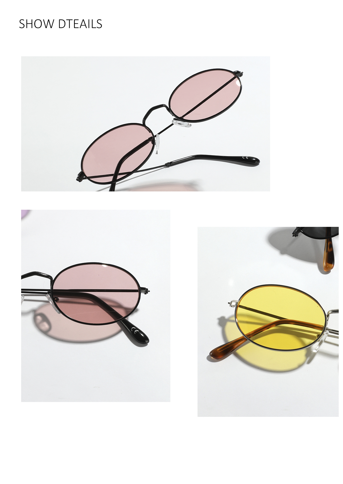 Simple Style Solid Color Ac Oval Frame Full Frame Glasses display picture 3