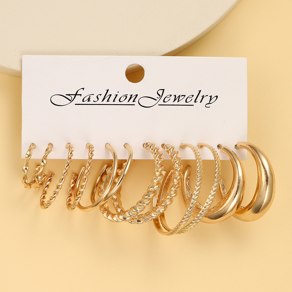1 Set Basic Classic Style Geometric Plating Alloy Earrings display picture 9
