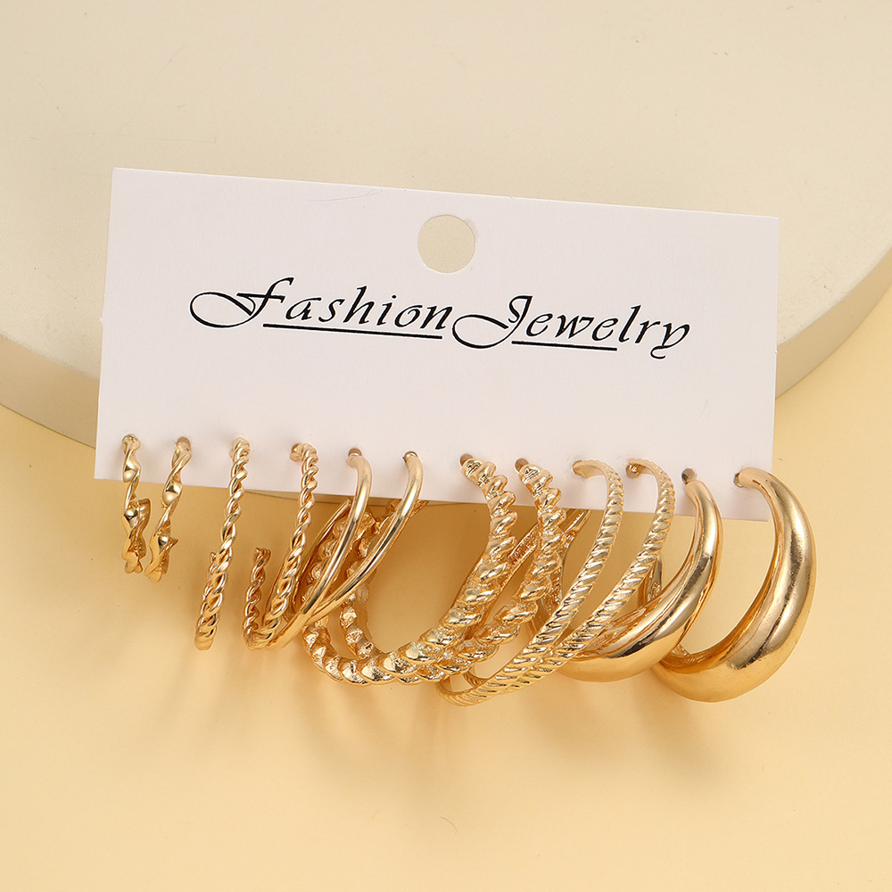 1 Set Basic Classic Style Geometric Plating Alloy Earrings display picture 10