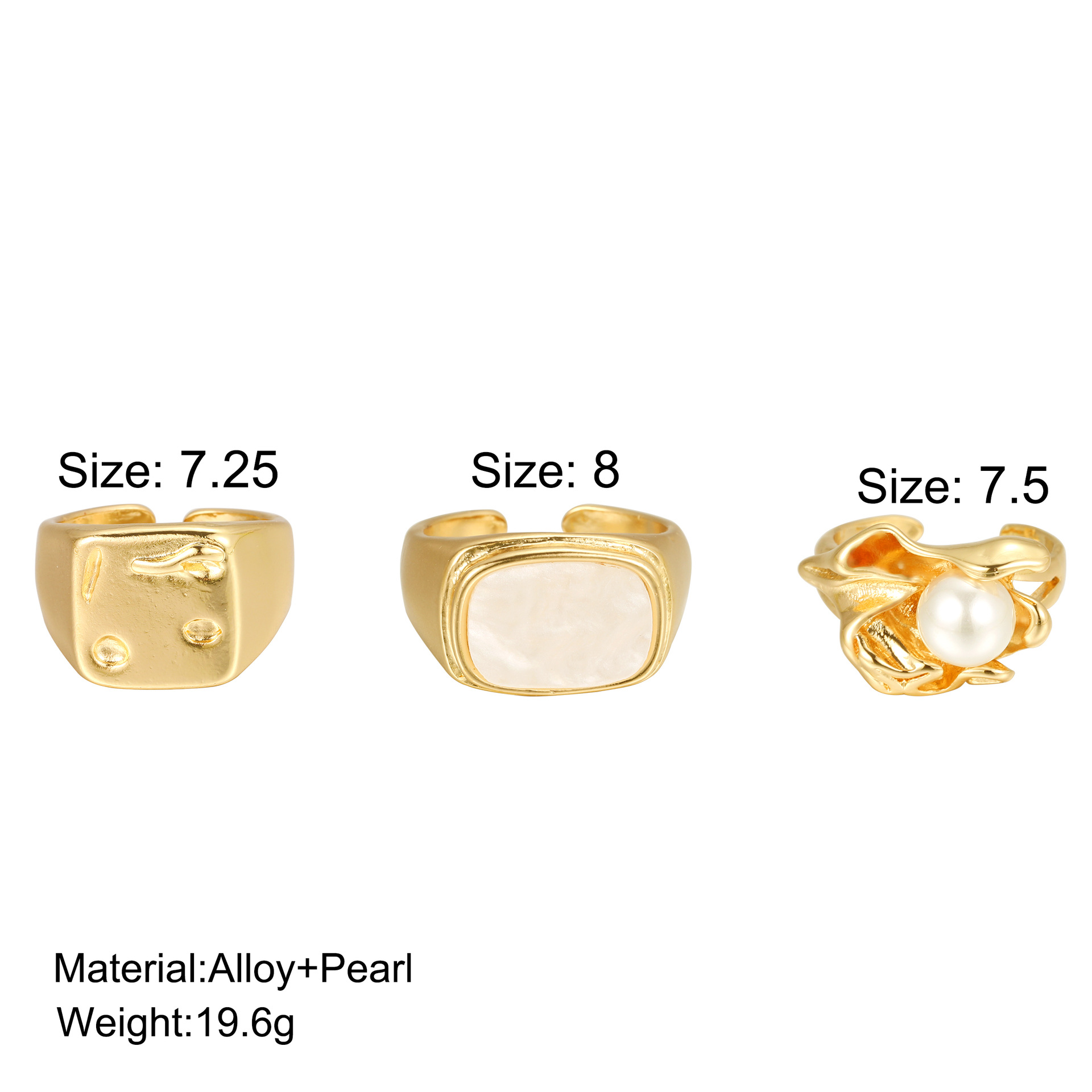 Retro Geometric Artificial Pearls Alloy Wholesale Rings display picture 1