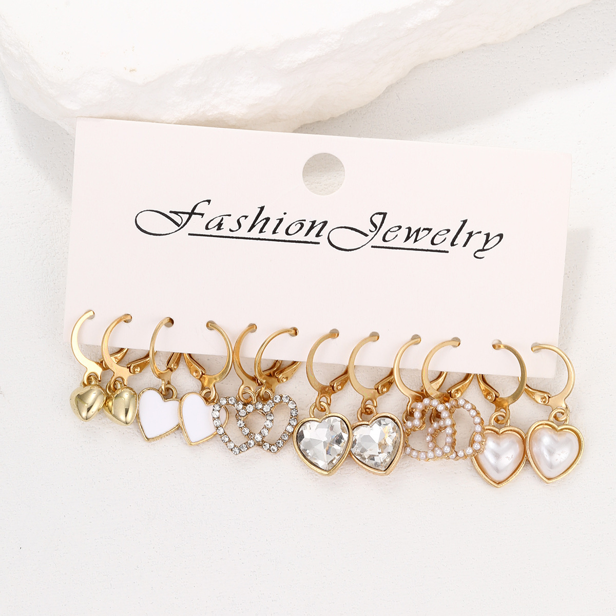 1 Set Elegant Basic Lady Heart Shape Plating Inlay Alloy Zircon Drop Earrings display picture 2