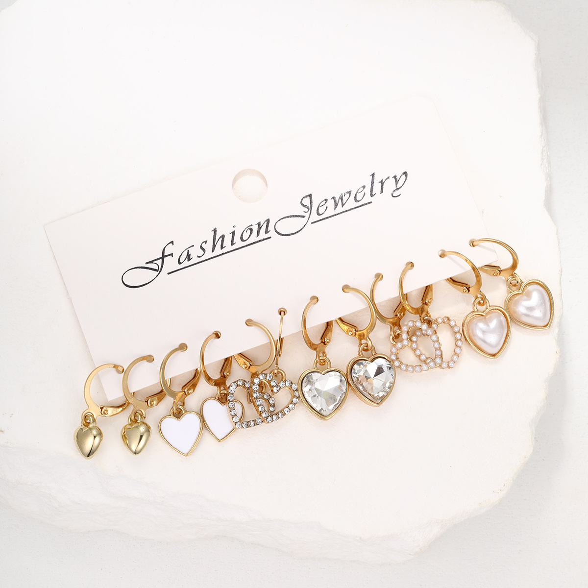 1 Set Elegant Basic Lady Heart Shape Plating Inlay Alloy Zircon Drop Earrings display picture 4