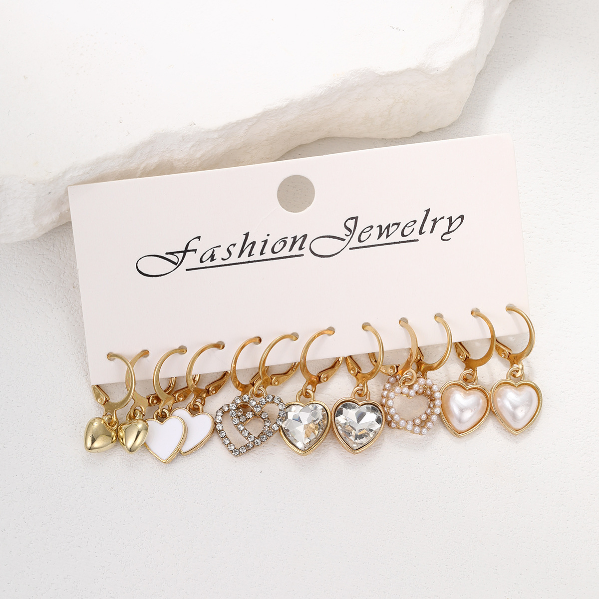 1 Set Elegant Basic Lady Heart Shape Plating Inlay Alloy Zircon Drop Earrings display picture 5