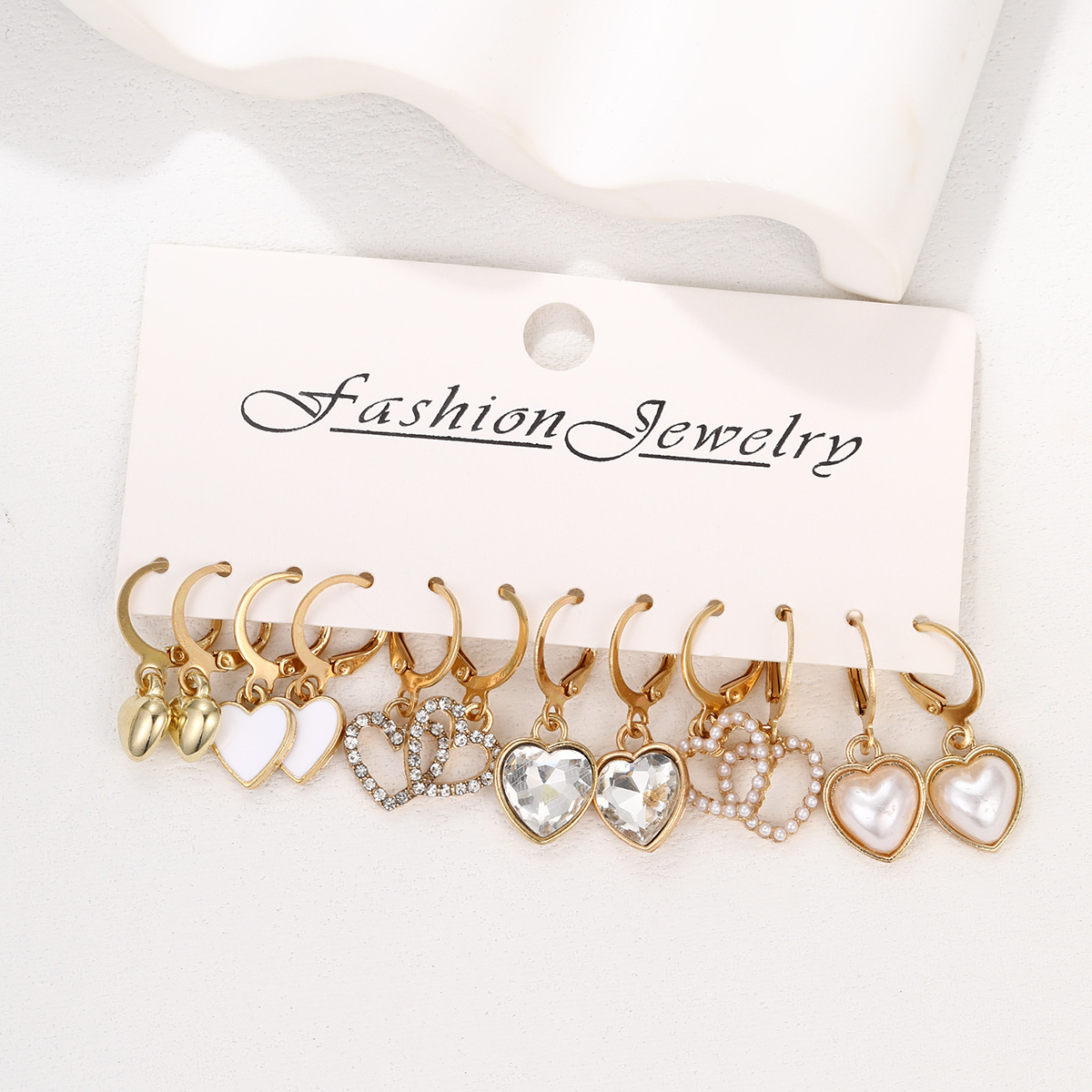 1 Set Elegant Basic Lady Heart Shape Plating Inlay Alloy Zircon Drop Earrings display picture 7