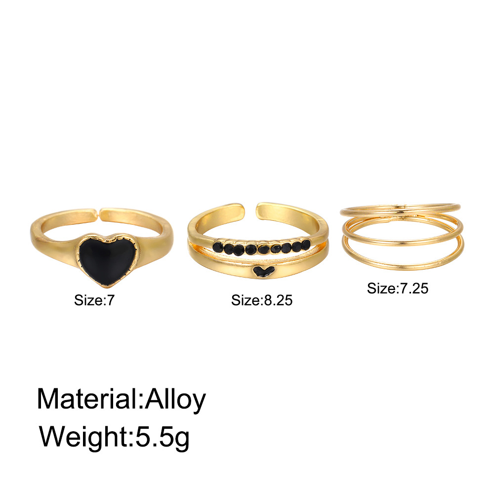 Simple Style Heart Shape Alloy Enamel Women's Open Rings display picture 1
