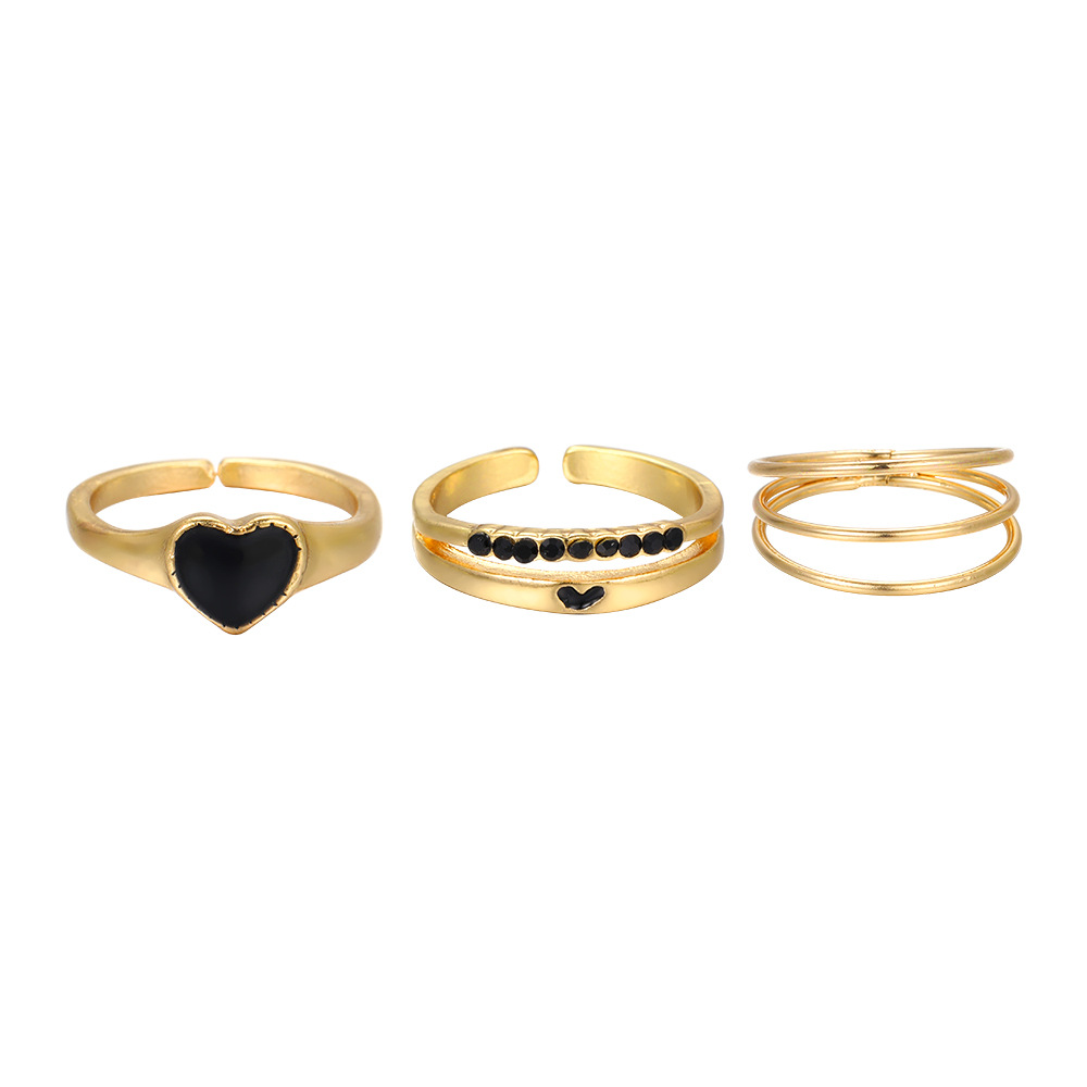 Simple Style Heart Shape Alloy Enamel Women's Open Rings display picture 2
