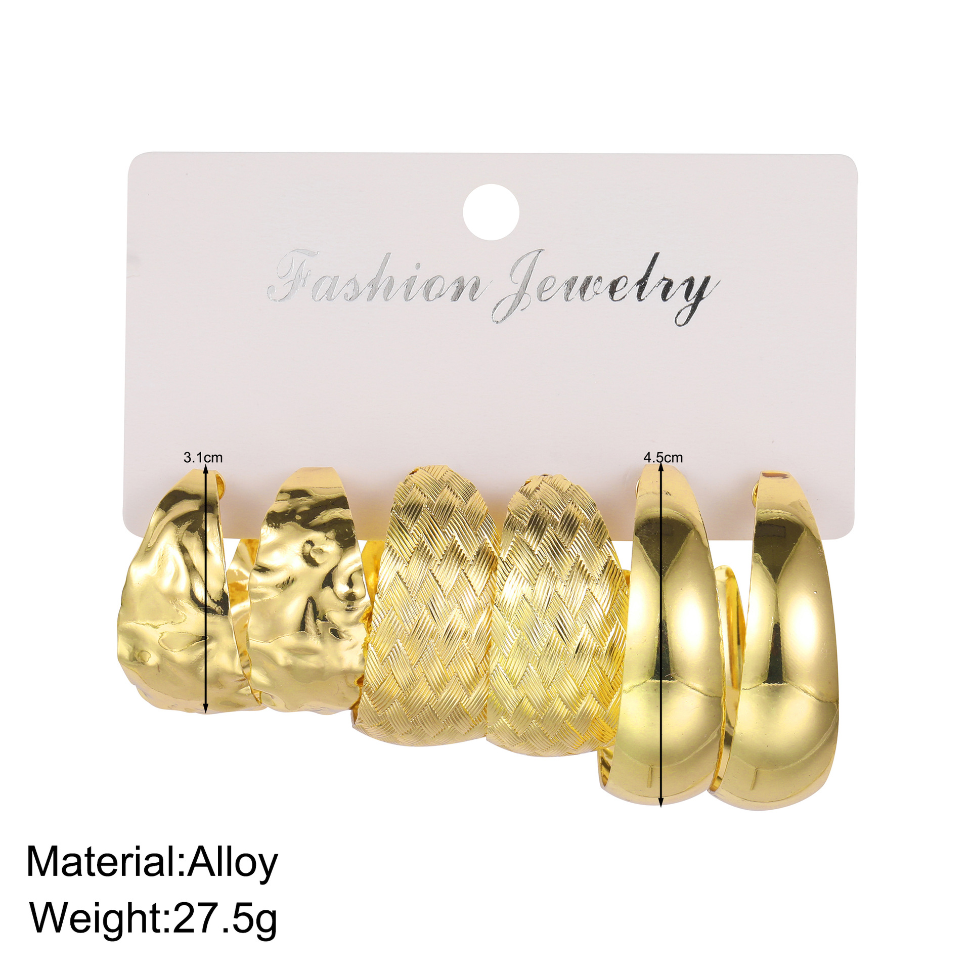 1 Set Modern Style C Shape Plating Alloy Earrings display picture 1