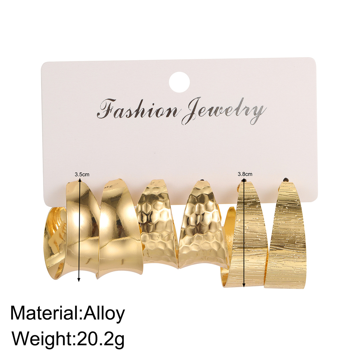 1 Set Modern Style C Shape Plating Alloy Earrings display picture 2