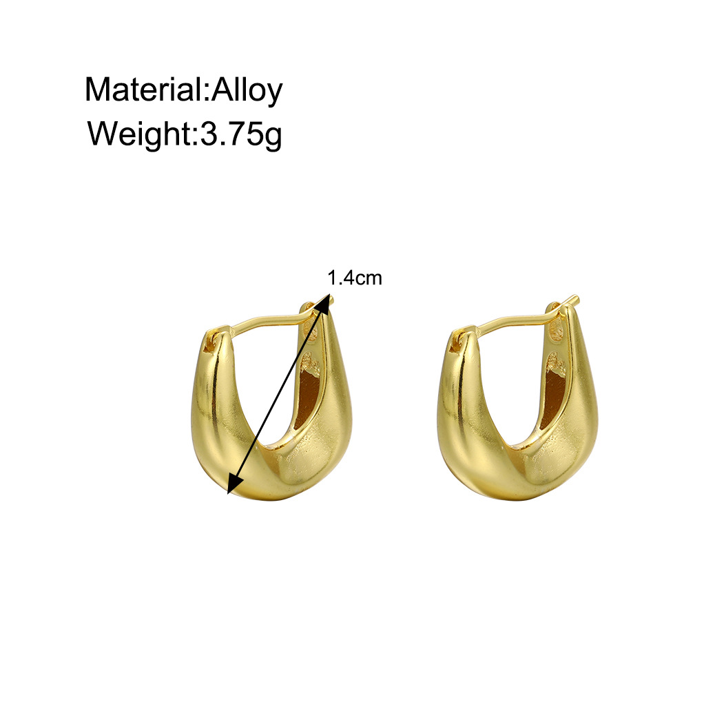 1 Pair Simple Style U Shape Irregular Plating Alloy Earrings display picture 1