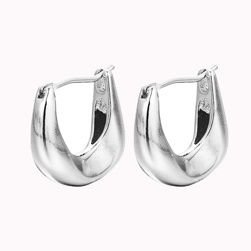 1 Pair Simple Style U Shape Irregular Plating Alloy Earrings display picture 2