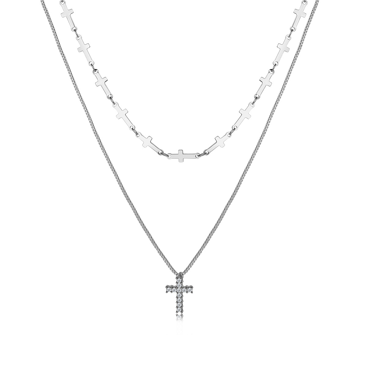 Modern Style Cross Alloy Women's Pendant Necklace display picture 2