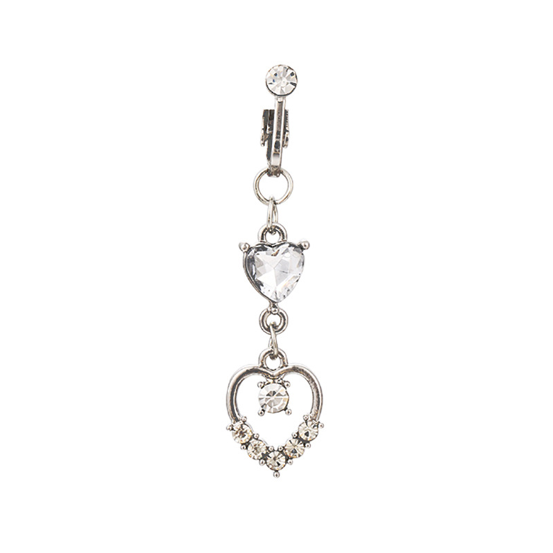 Streetwear Heart Shape Metal Belly Ring display picture 2