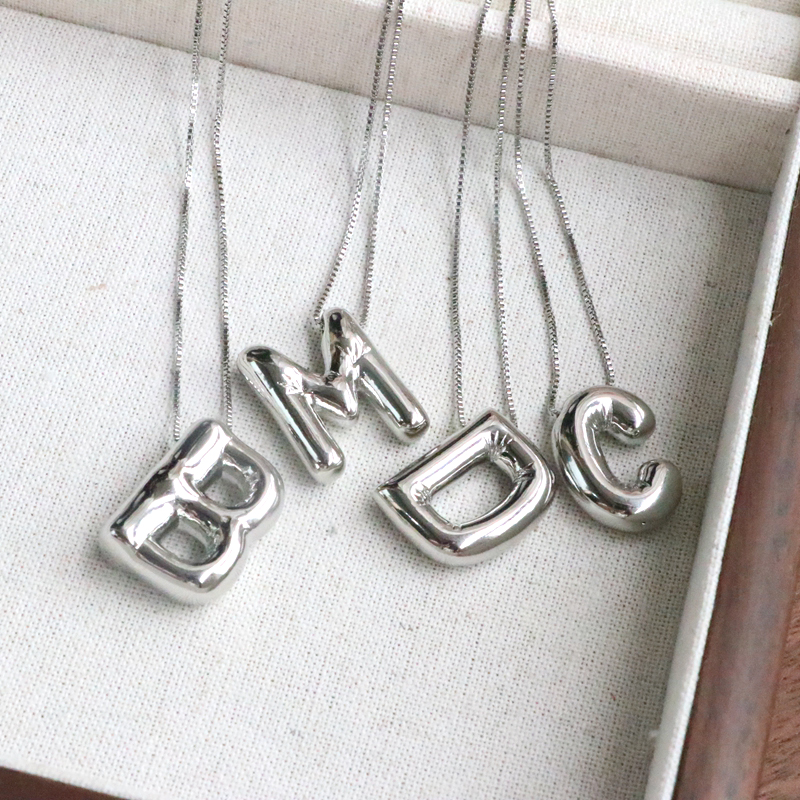 Simple Style Classic Style Letter Copper Silver Plated Pendant Necklace In Bulk display picture 8