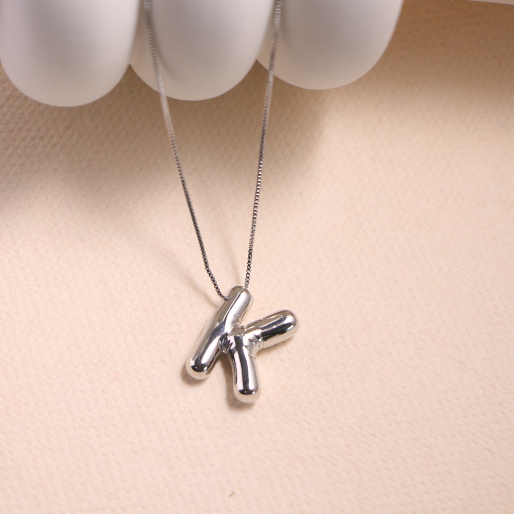 Simple Style Classic Style Letter Copper Silver Plated Pendant Necklace In Bulk display picture 18