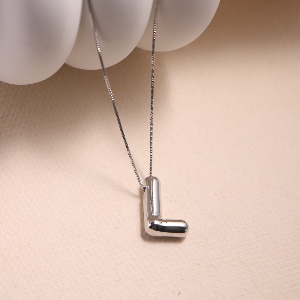 Simple Style Classic Style Letter Copper Silver Plated Pendant Necklace In Bulk display picture 12