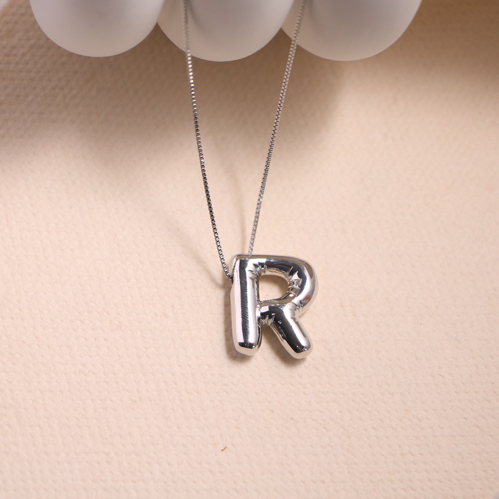 Simple Style Classic Style Letter Copper Silver Plated Pendant Necklace In Bulk display picture 15
