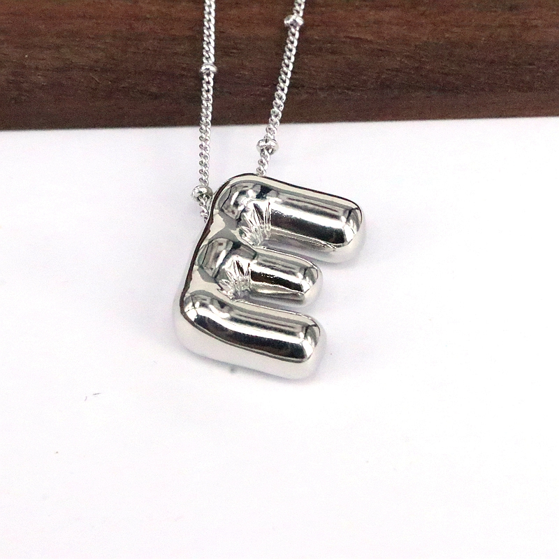 Hip-hop Simple Style Classic Style Letter Copper Silver Plated Pendant Necklace In Bulk display picture 24