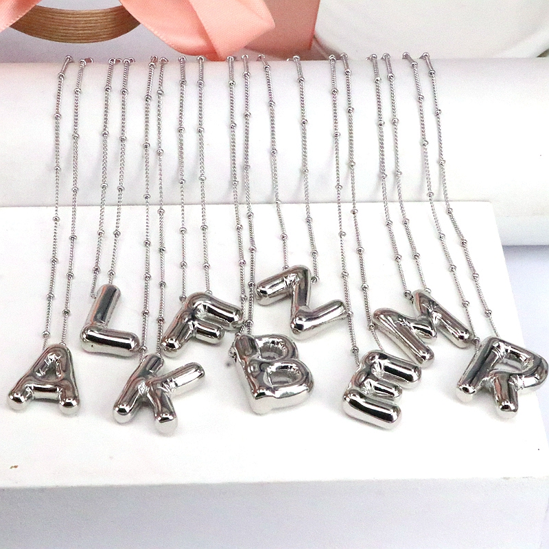 Hip-hop Simple Style Classic Style Letter Copper Silver Plated Pendant Necklace In Bulk display picture 23