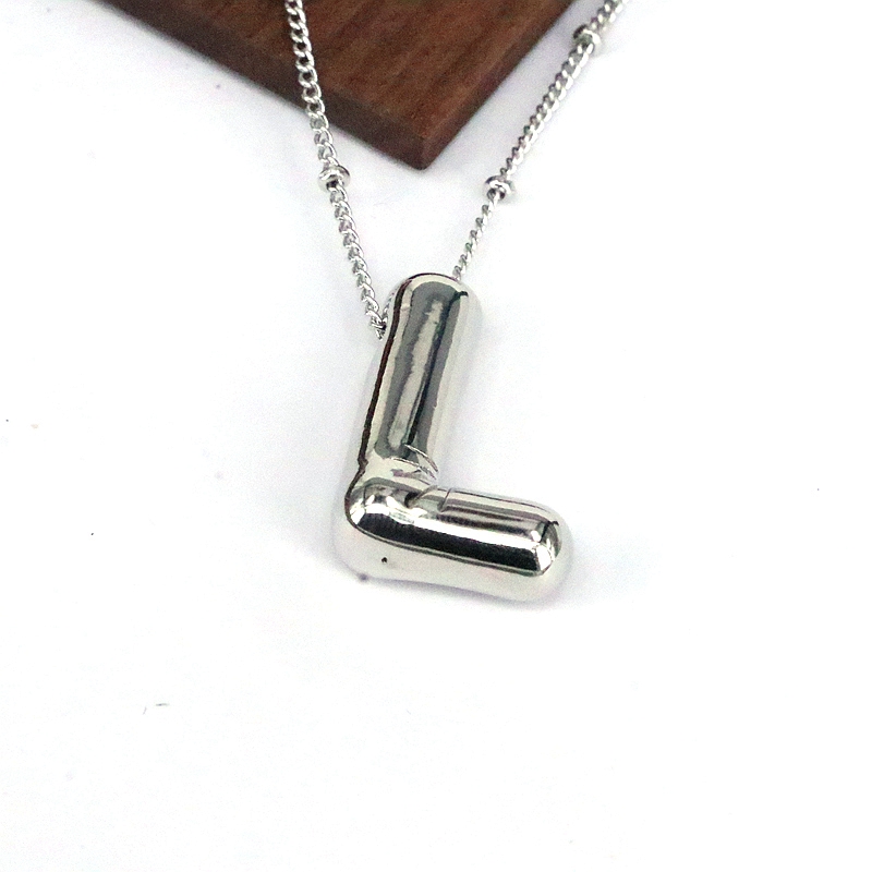 Hip-hop Simple Style Classic Style Letter Copper Silver Plated Pendant Necklace In Bulk display picture 1