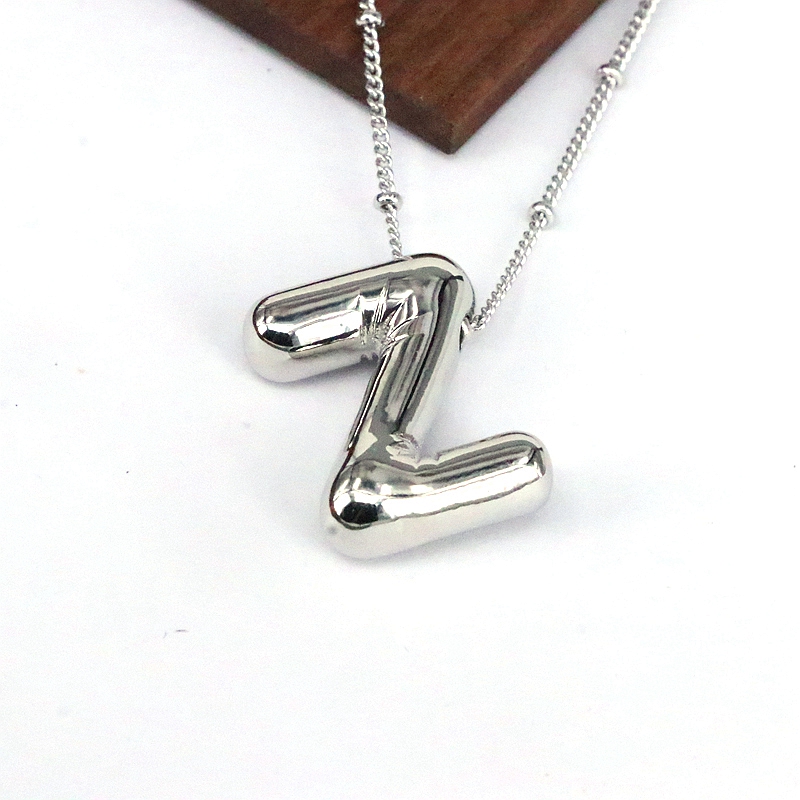 Hip-hop Simple Style Classic Style Letter Copper Silver Plated Pendant Necklace In Bulk display picture 7