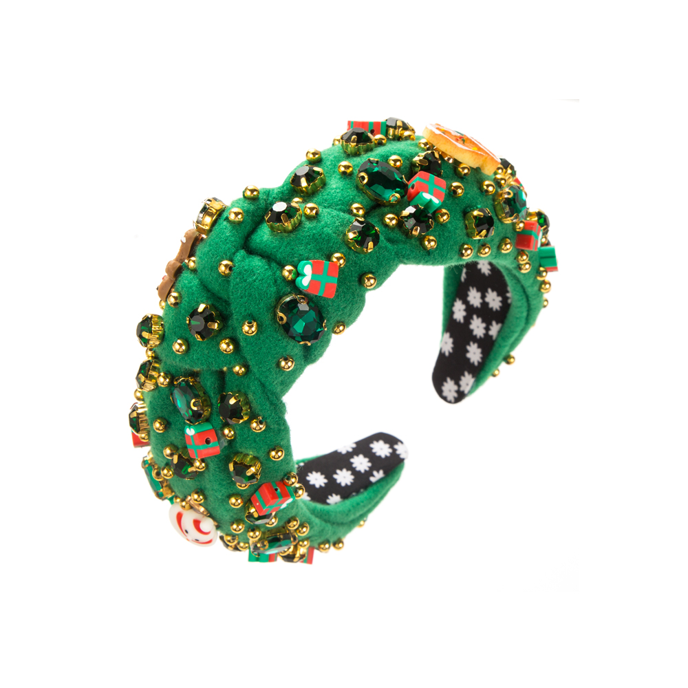 Women's Simple Style Christmas Tree Gingerbread Snowman Cloth Inlay Rhinestones Hair Band display picture 8