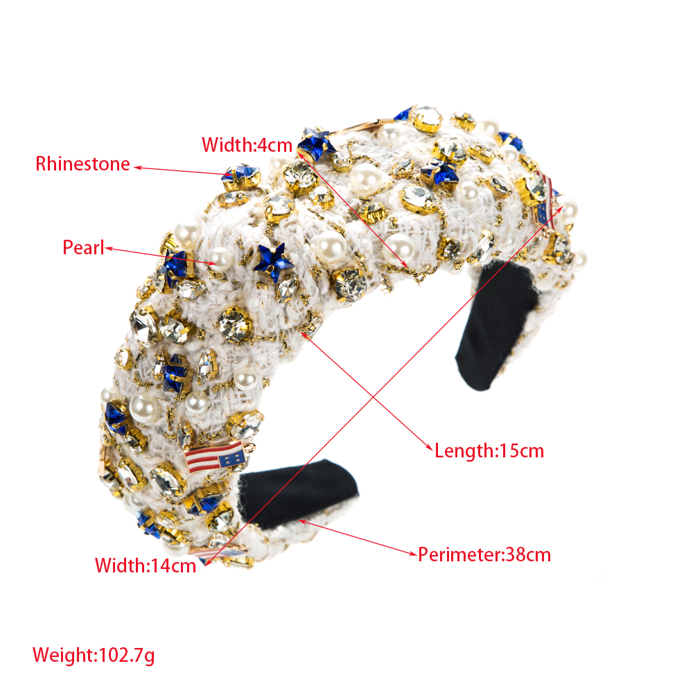 Classic Style Christmas Tree Santa Claus Cloth Plating Inlay Rhinestones Pearl Hair Band display picture 1