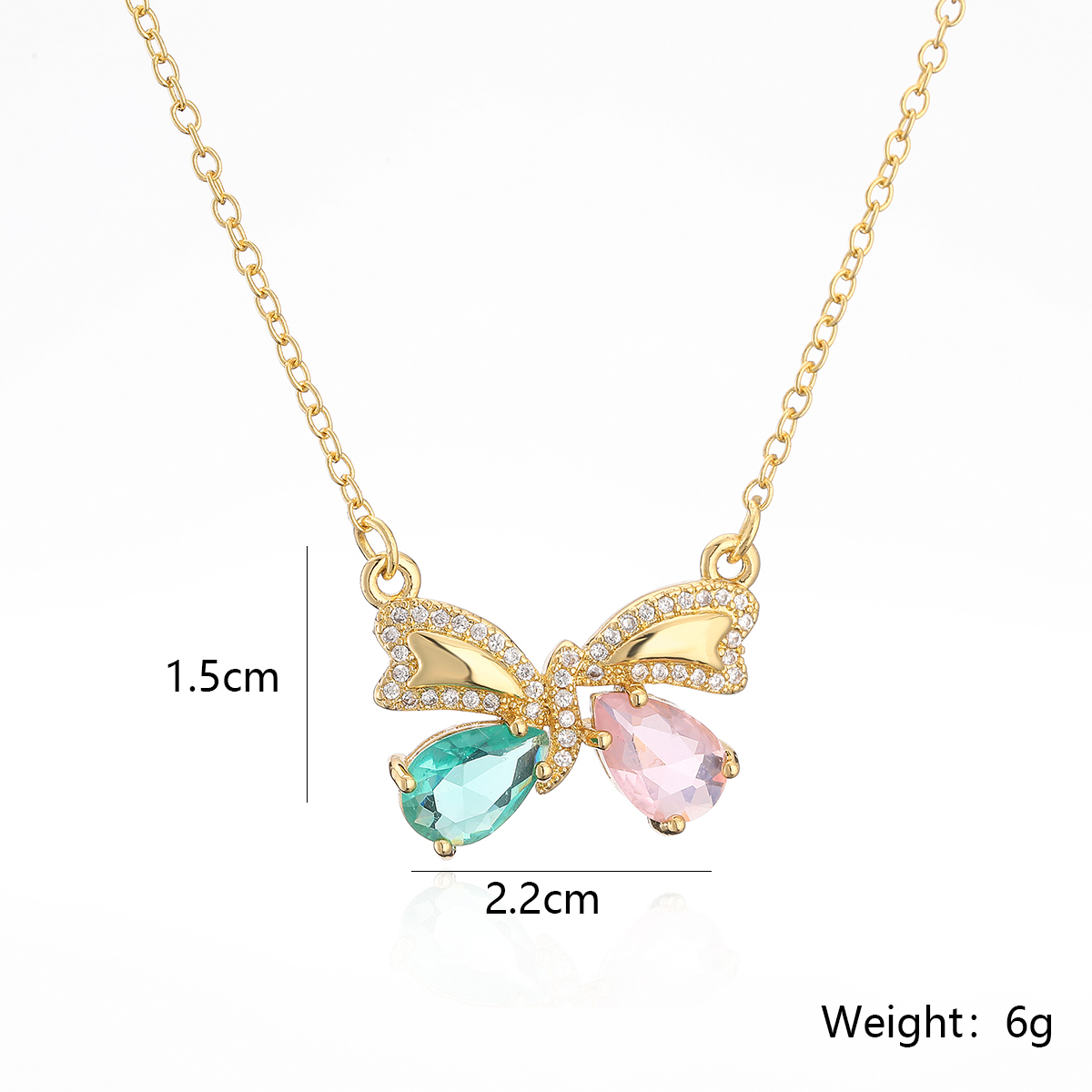 Simple Style Commute Butterfly Copper Plating Inlay Zircon 18k Gold Plated Pendant Necklace display picture 1