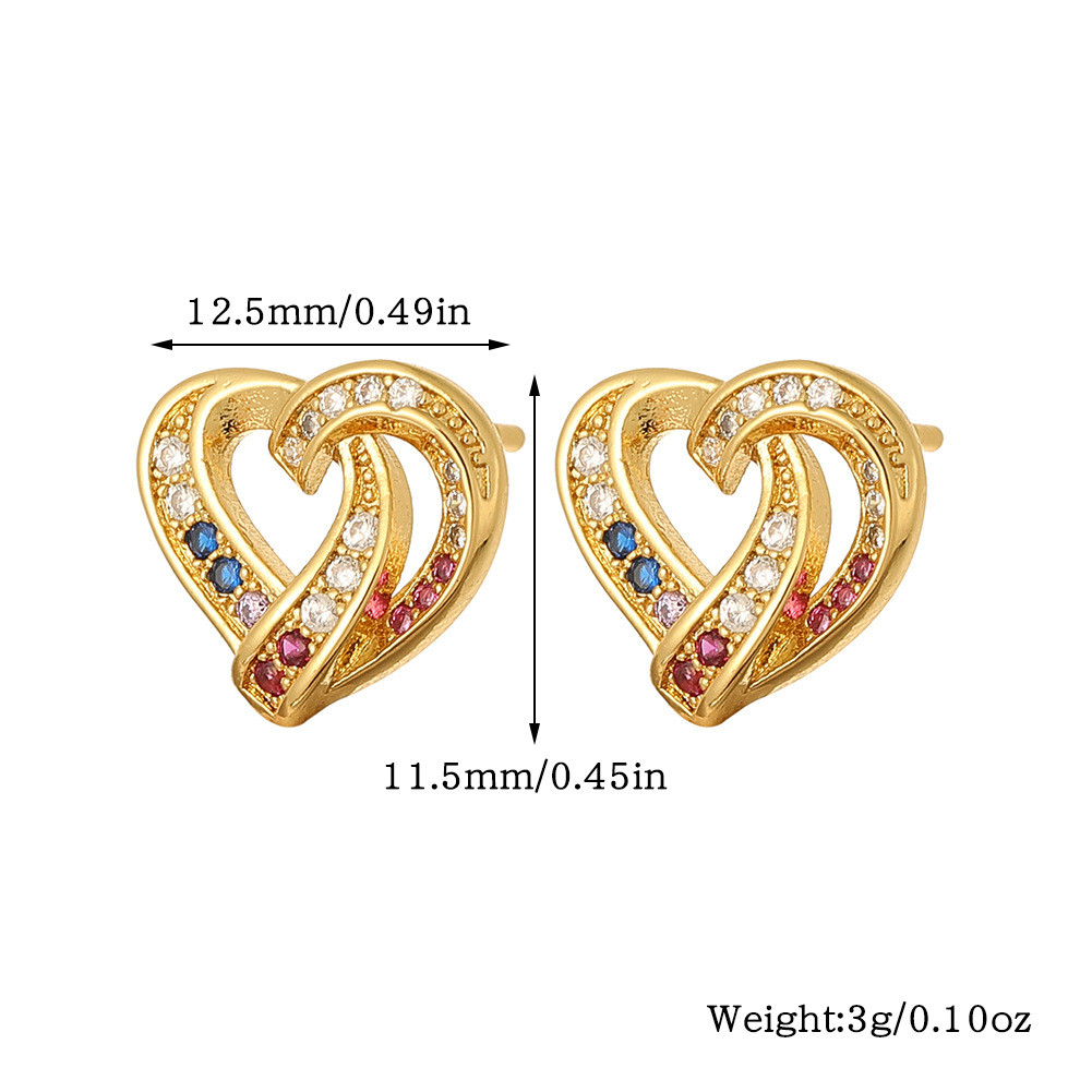 1 Pair Sweet Animal Heart Shape Plating Inlay Copper Artificial Pearls Zircon Drop Earrings Ear Studs display picture 1