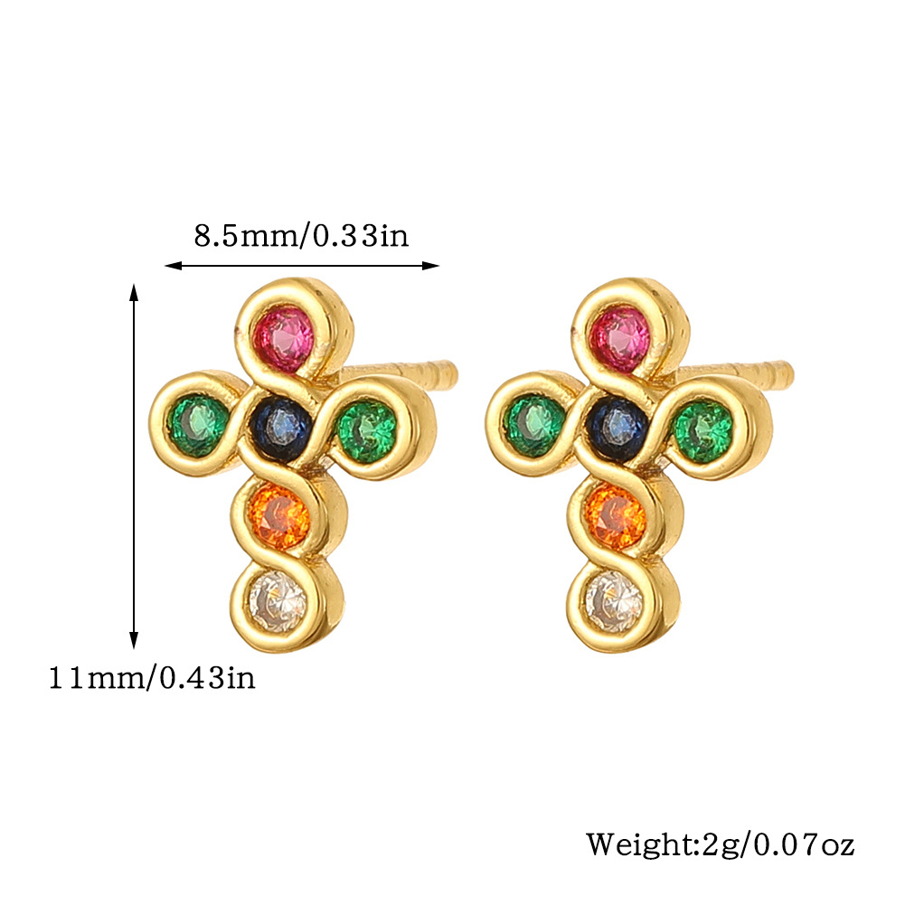 1 Pair Sweet Animal Heart Shape Plating Inlay Copper Artificial Pearls Zircon Drop Earrings Ear Studs display picture 4