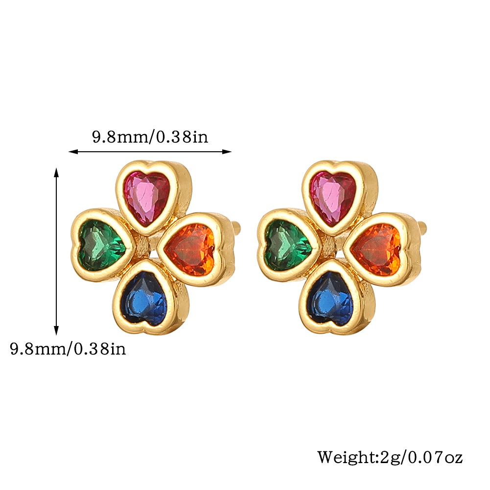 1 Pair Sweet Animal Heart Shape Plating Inlay Copper Artificial Pearls Zircon Drop Earrings Ear Studs display picture 7