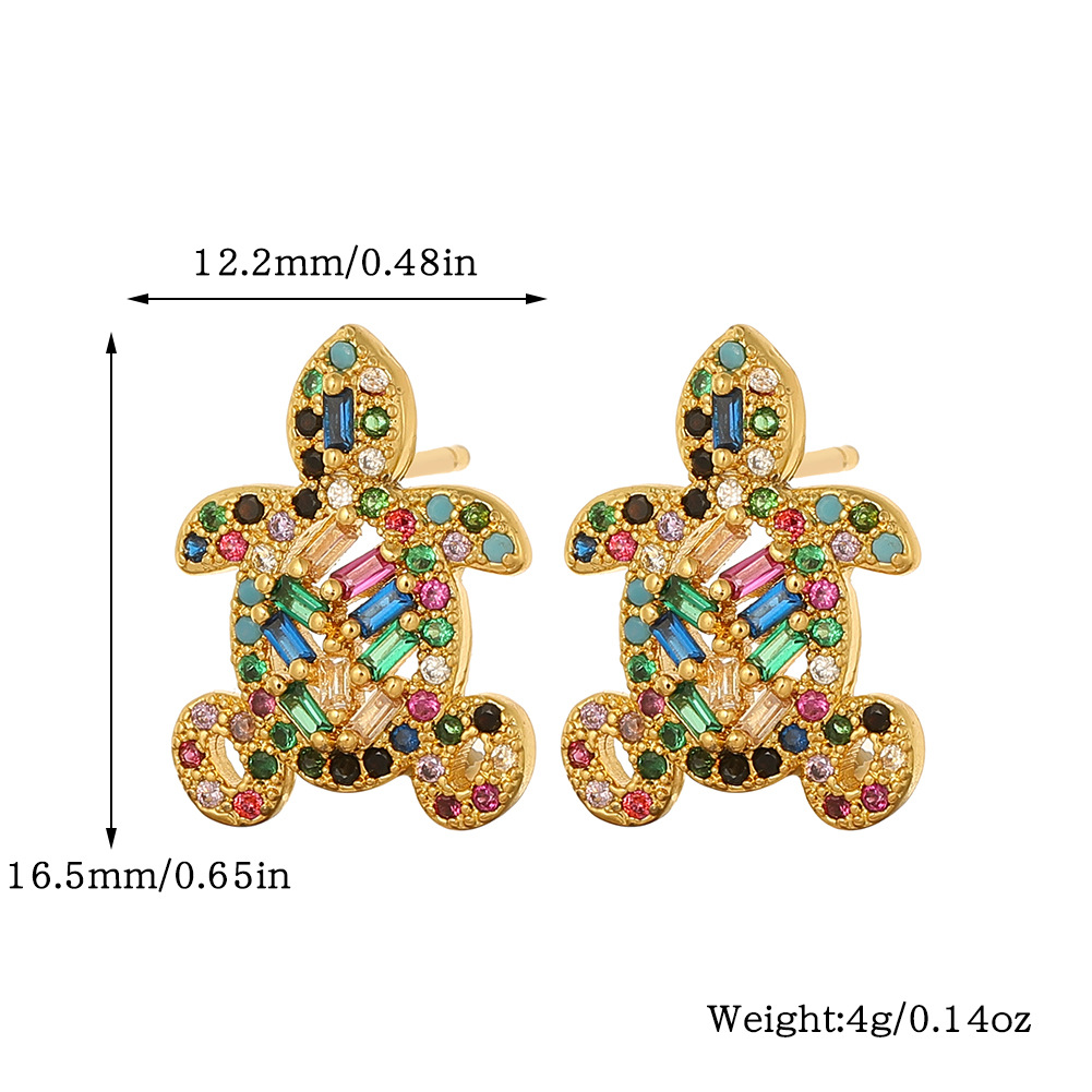 1 Pair Sweet Animal Heart Shape Plating Inlay Copper Artificial Pearls Zircon Drop Earrings Ear Studs display picture 10