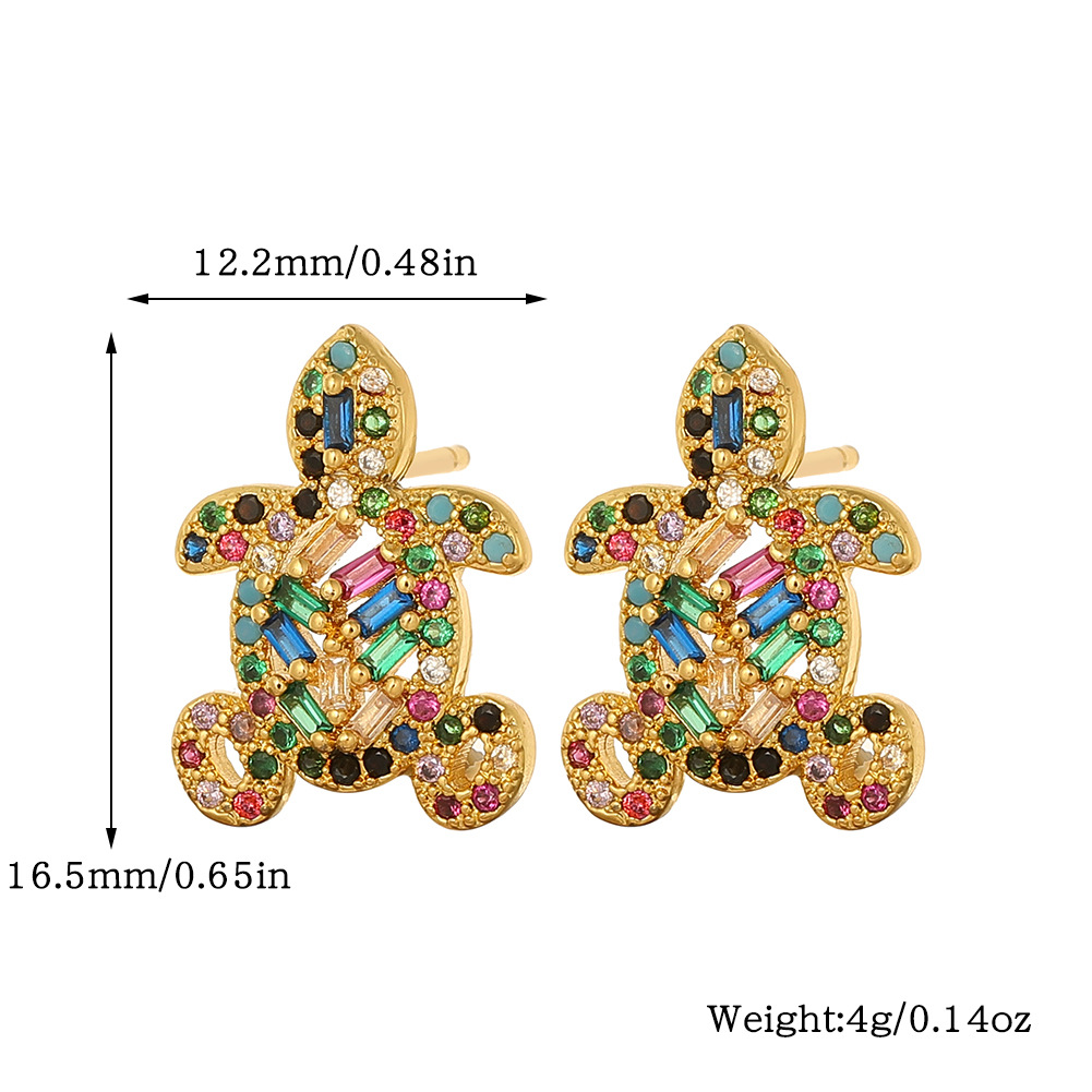 1 Paire Sucré Animal Forme De Cœur Placage Incruster Le Cuivre Perles Artificielles Zircon Boucles D'oreilles Boucles D'oreilles display picture 10