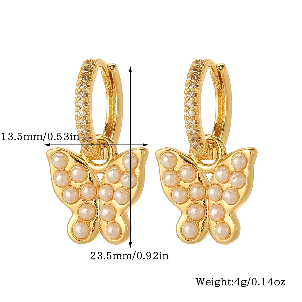 1 Pair Streetwear Animal Heart Shape Plating Inlay Copper Zircon Drop Earrings Ear Studs display picture 1