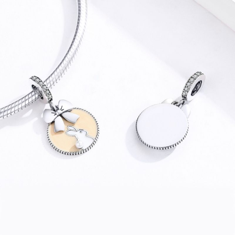 Casual Cute Rabbit Sterling Silver Enamel Jewelry Accessories display picture 2