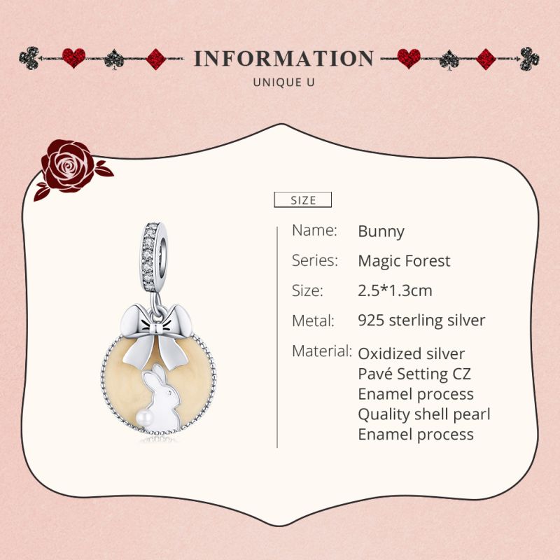 Casual Cute Rabbit Sterling Silver Enamel Jewelry Accessories display picture 4