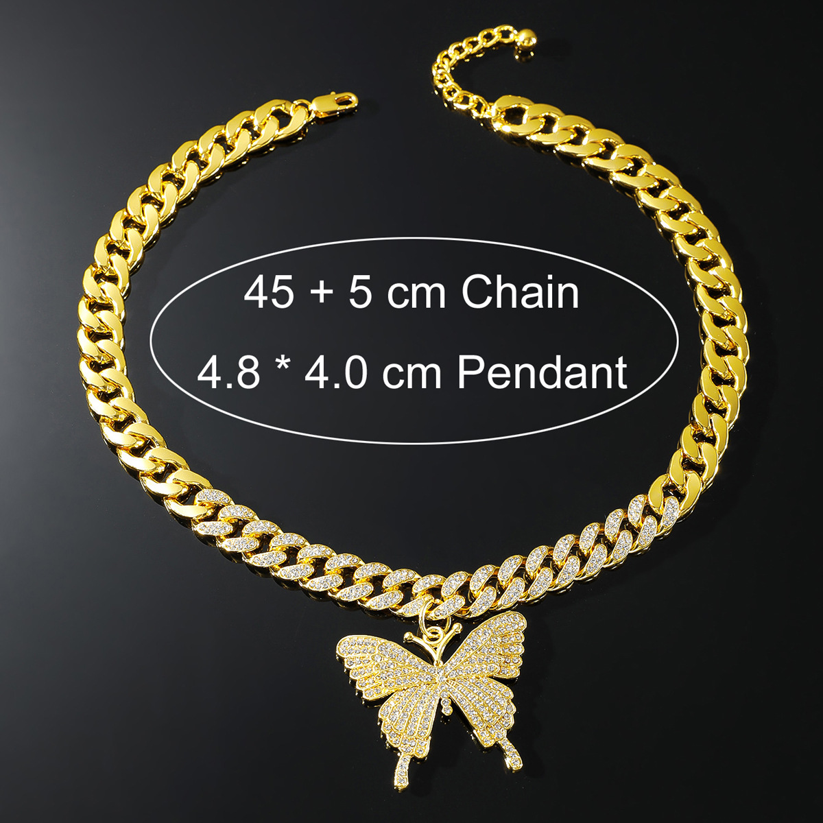 Hip-hop Butterfly Zircon Alloy Wholesale Pendant Necklace display picture 1
