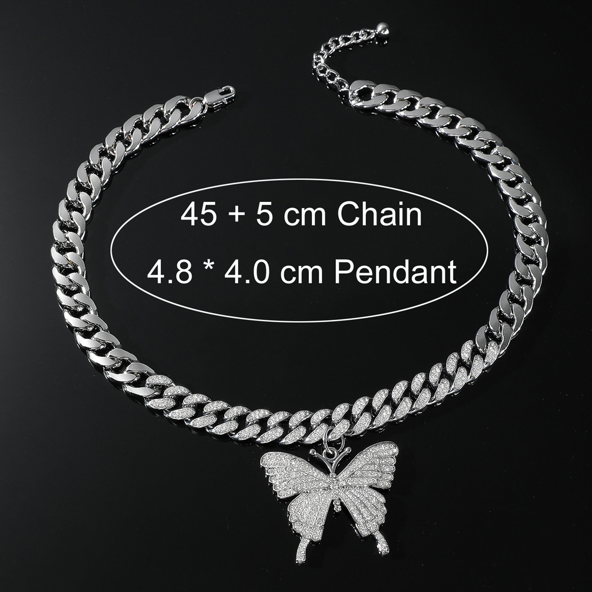 Hip Hop Papillon Zircon Alliage De Gros Pendentif display picture 4