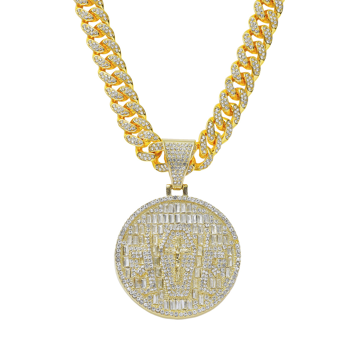 Hip Hop Rond Alliage Incruster Strass Hommes Pendentif display picture 1