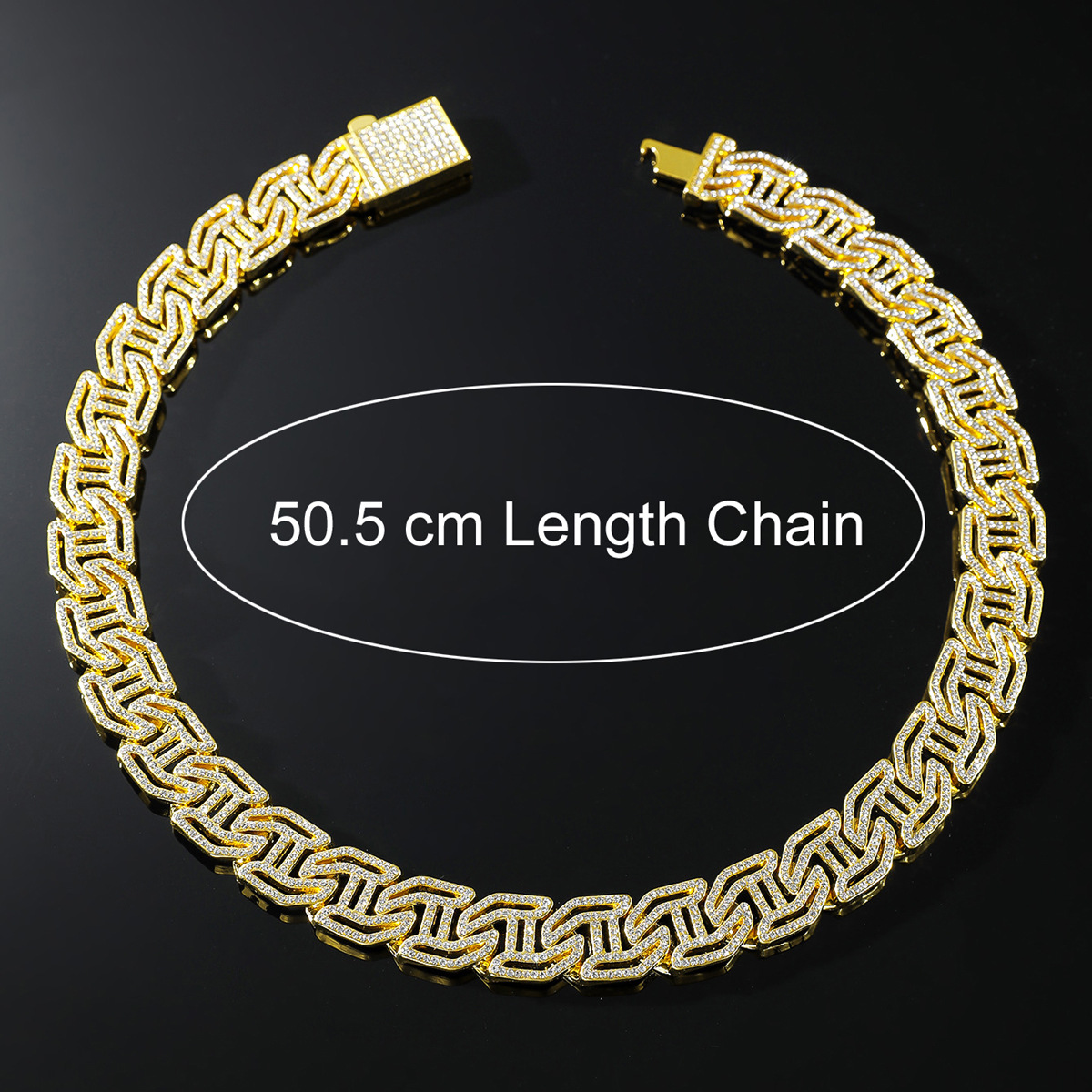 Hip-hop Geometric Alloy Inlay Rhinestones Men's Bracelets Necklace display picture 1