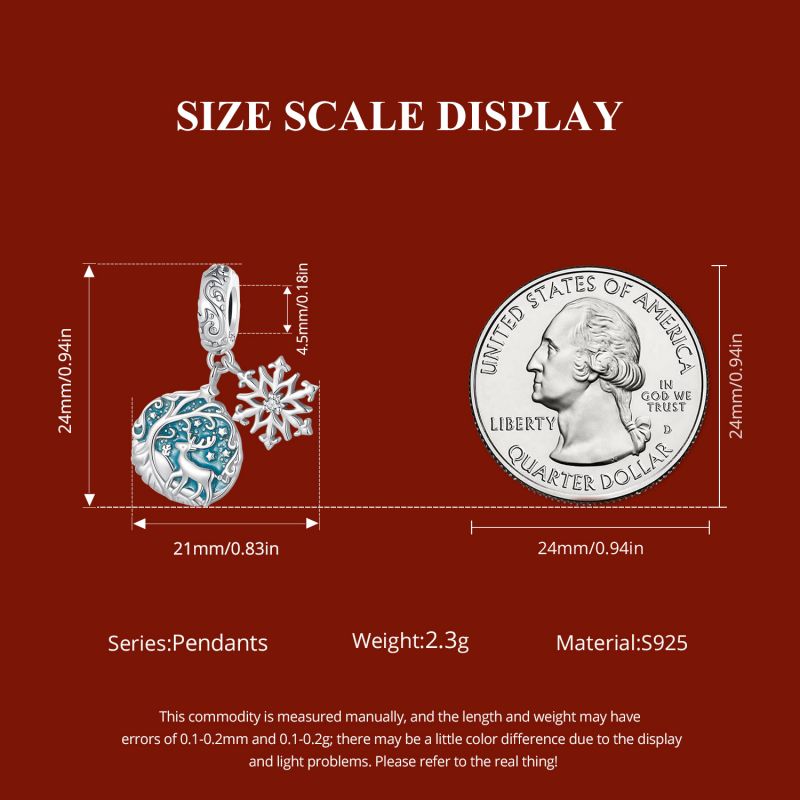 Casual Snowflake Elk Sterling Silver Inlay Zircon Jewelry Accessories display picture 14