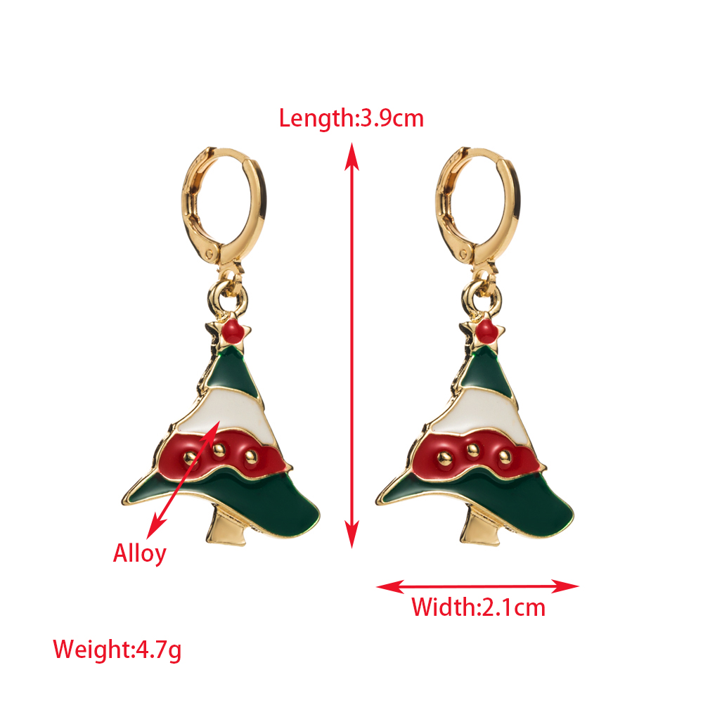 1 Pair Christmas Streetwear Christmas Tree Santa Claus Elk Enamel Alloy Drop Earrings display picture 1