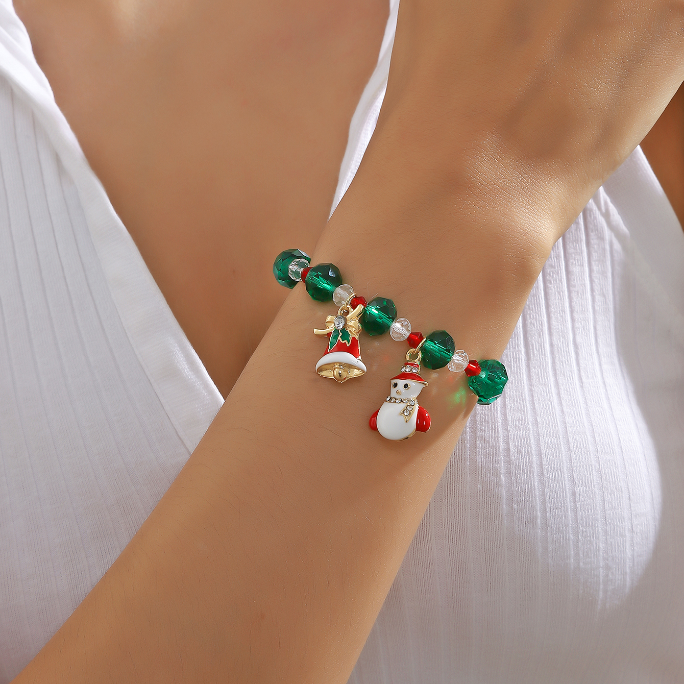 Elegant Christmas Streetwear Snowman Artificial Crystal Wholesale Bracelets display picture 4