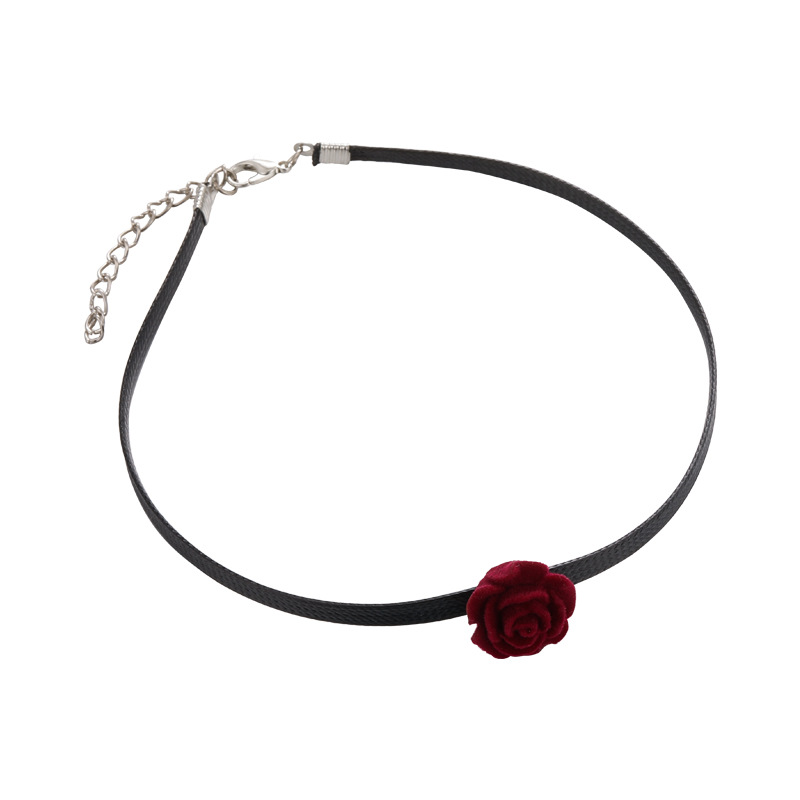 Glam Lady Flower Pu Leather Resin Women's Choker display picture 1