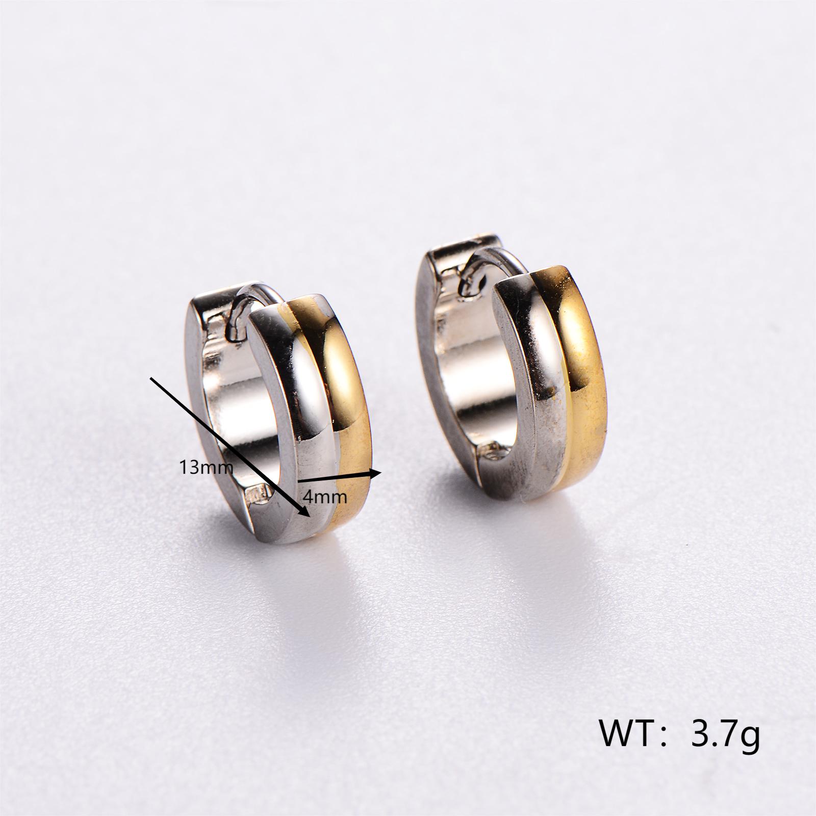 12 Pairs Rock Streetwear Geometric Plating 304 Stainless Steel 18K Gold Plated Earrings display picture 1